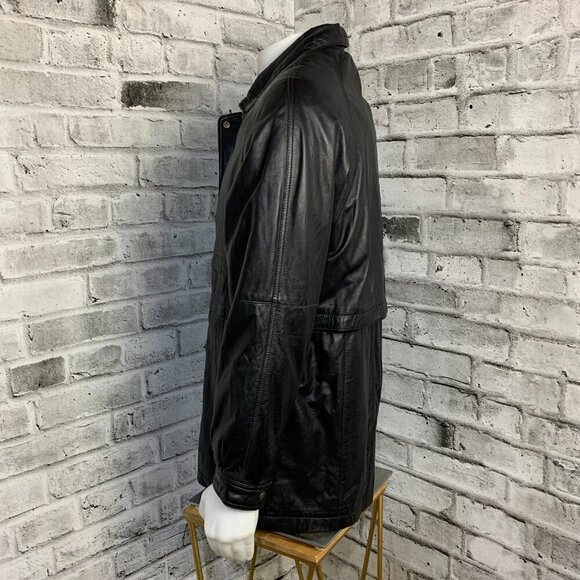 Vintage 90s Boutique Of Leathers Mid Length Car Coat Jacket - Picture 5 of 16